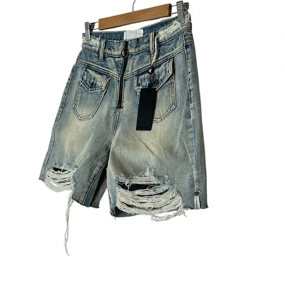 One‎ Teaspoon Jean Shorts Women 26 Blue Cutoff BRIDGETTES Distressed summer New